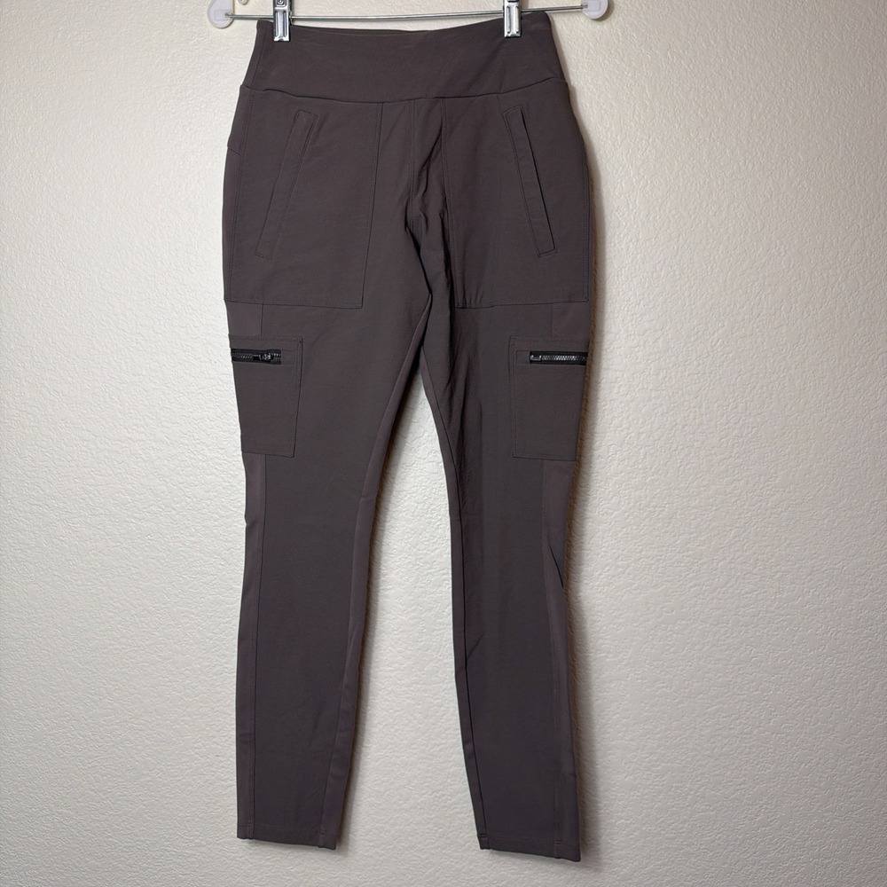 Athleta Cargo Leggings Women 4 Grey High Rise Outdoor‎ Trek Utility Pocket Pants
